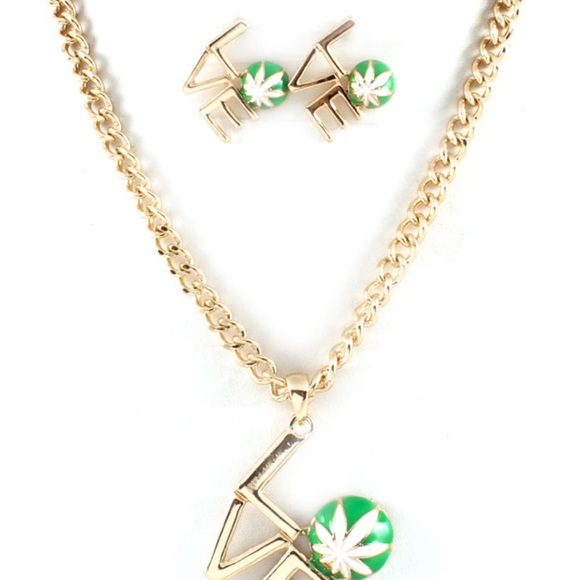 Love Mary Jane Necklace and Earrings Set - Picture 2 of 2